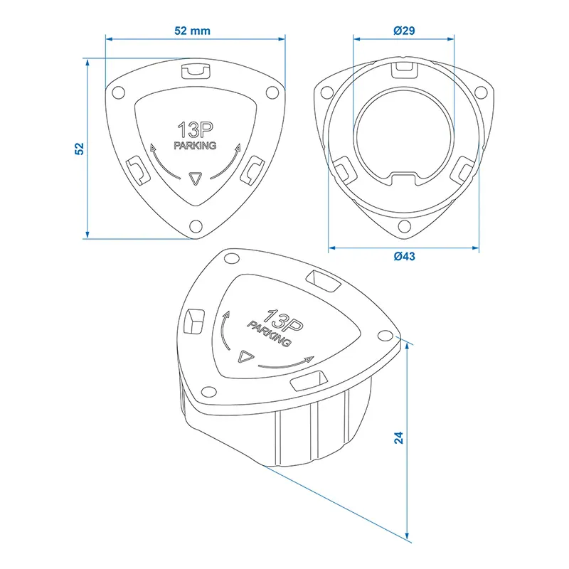 Pluggholder plast til 13-polet plugg