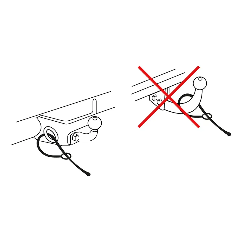 Sikkerhetswire med karabinkrok og ringfeste 100 mm